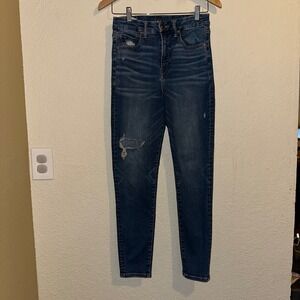 American Eagle Womens 8 Curvy High Rise Jegging Next Level Stretch Distressed